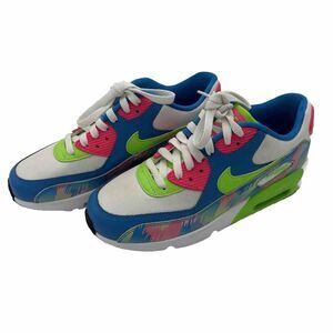 Nike Air Max 90 Mesh Blue Grn Pink Youth Lace Up Tennis Shoes Sz 6Y 833496-400